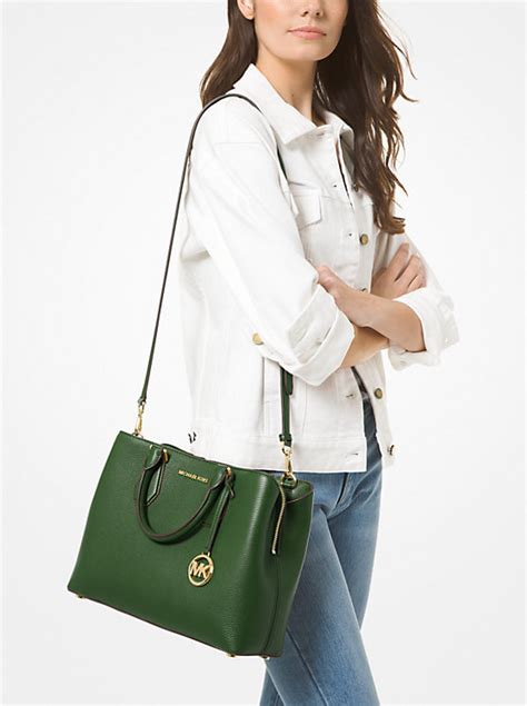 Camille Large Pebbled Leather Satchel 